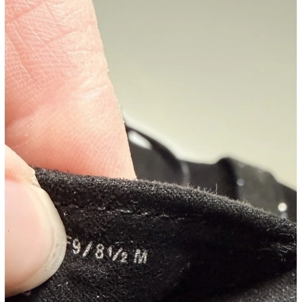 Retro Anne Klein Shoes Women's Wylie Wedge Sandal Sz 8.5 Pinup Rockabilly Black